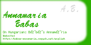 annamaria babas business card